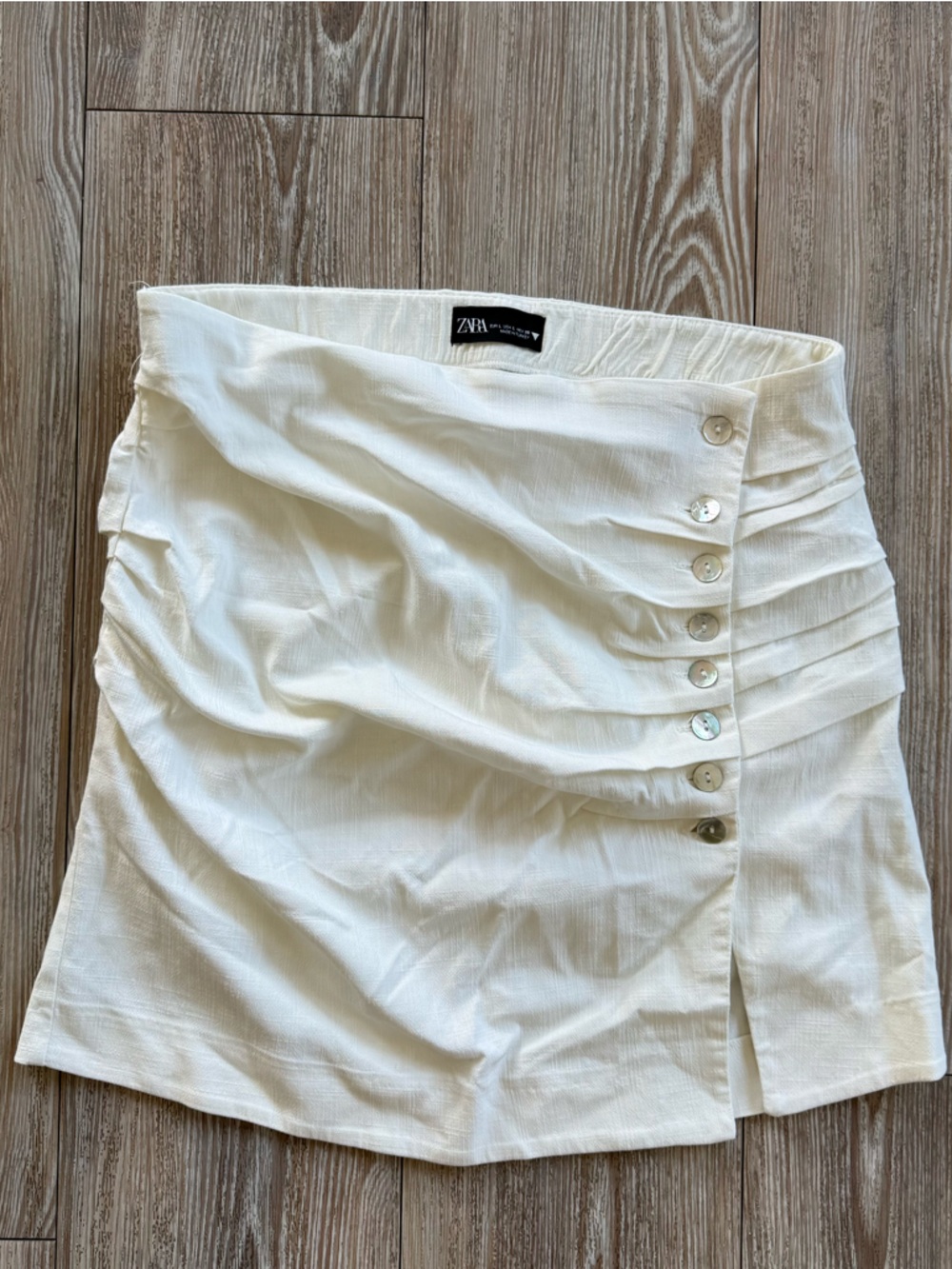 Zara white mini skirt